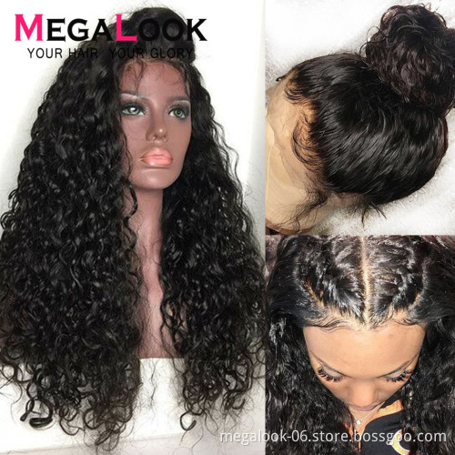 Megalook Discounts Custom Pre Styled Natural Pre Plucked Hair Line 13X6 Kinky Curly Human Hair Lace Wig For Black Women